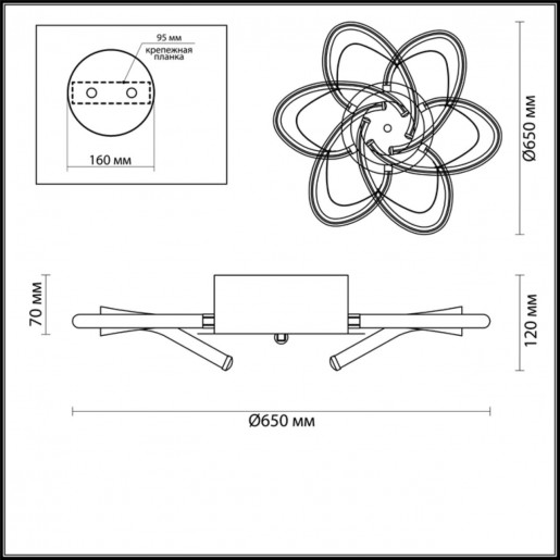 3772/57CL LN19 019 коричневый Люстра потолочная LED 57W 3500K 220V MIRANDA