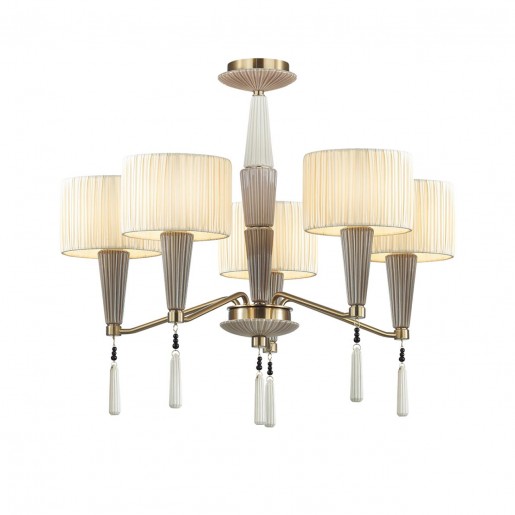 5403/5 CLASSIC ODL_EX23 33 бронзовый/светло-коричневый/кремовый металл/керамика/ткань Люстра E14 5*40W LATTE