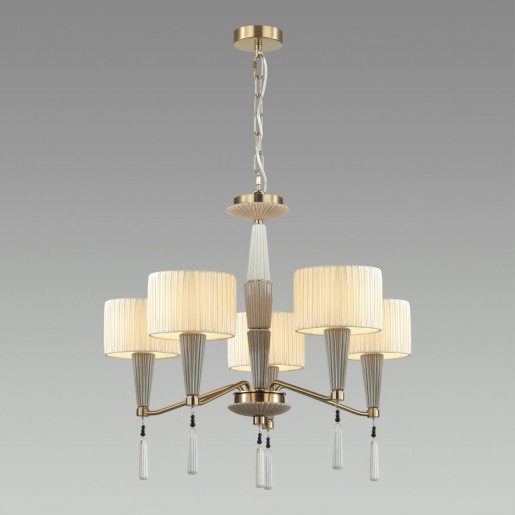 5403/5 CLASSIC ODL_EX23 33 бронзовый/светло-коричневый/кремовый металл/керамика/ткань Люстра E14 5*40W LATTE
