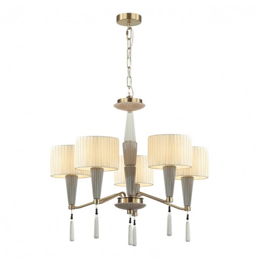 5403/5 CLASSIC ODL_EX23 33 бронзовый/светло-коричневый/кремовый металл/керамика/ткань Люстра E14 5*40W LATTE