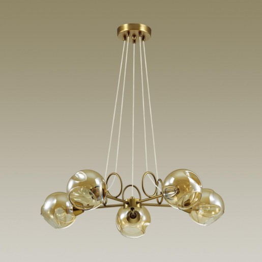 4435/5 LN20 046 античный коричневый, стекло Люстра E14 5*40W 220V AMBER