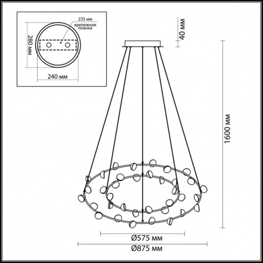 4156/99L ODL19 52 черный Люстра LED 108W VERICA