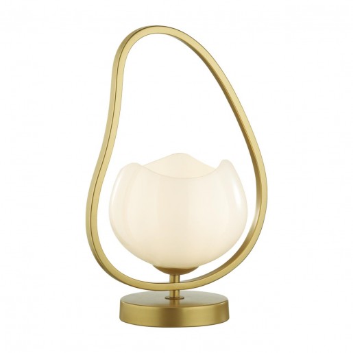 4873/1T MODERN ODL_EX22 49 золотой/белый/стекло Настольная лампа E14 1*40W WATERLILY