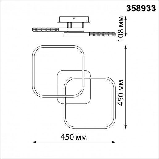 358933 OVER NT22 000 белый Светильник накладной светодиодный IP20 LED 40W 220V CALM