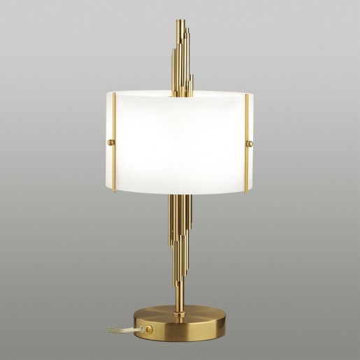 5415/2T MODERN ODL_EX23 39 бронзовый/белый матовый/металл/стекло Настольная лампа E27 2*40W MARGARET