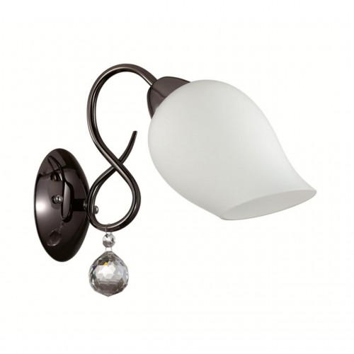 3076/1W LN16 186 темный хром/стекло/хрусталь Бра E27 60W 220V RONDINA