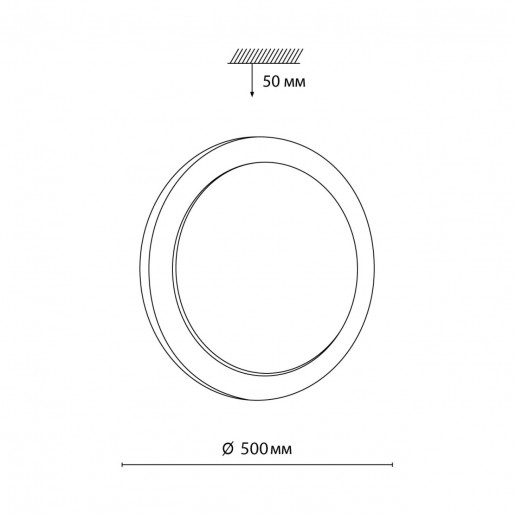 7606/EL PALE SN 023 Светильник пластик/белый/коричневый под дерево LED 72Вт с ДУ 3000-6000К D500 IP43 пульт ДУ KAFA