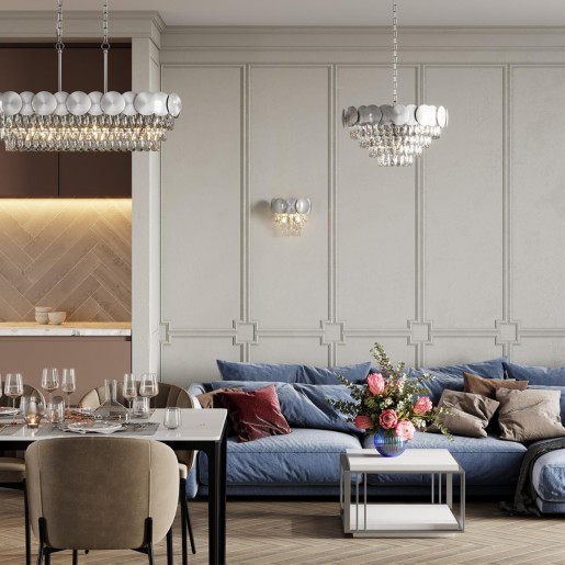 4972/5C HALL ODL22 375 хром/пластик/хрусталь Люстра потолочная E27 5*40W CATRIS