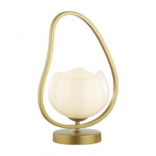 4873/1T MODERN ODL_EX22 49 золотой/белый/стекло Настольная лампа E14 1*40W WATERLILY