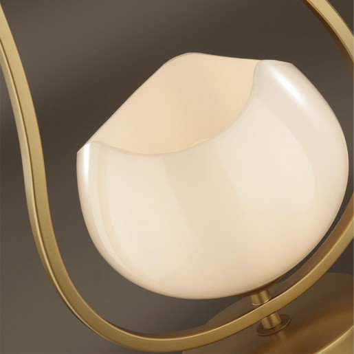 4873/1T MODERN ODL_EX22 49 золотой/белый/стекло Настольная лампа E14 1*40W WATERLILY