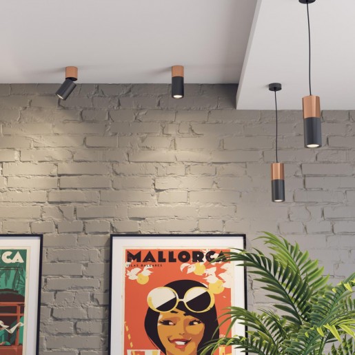 3583/1C ODL18 201 черненый с медью Потолочный накладной светильник IP20 GU10 1*50W 220V DUETTA