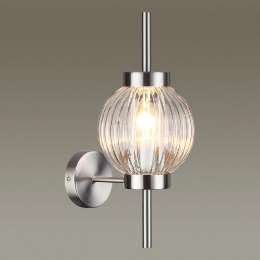 4273/1W MODERN ODL21 197 прозр/стекло/никель/металл Настенный светильник IP20 Е14 1*40W FRANCESCA