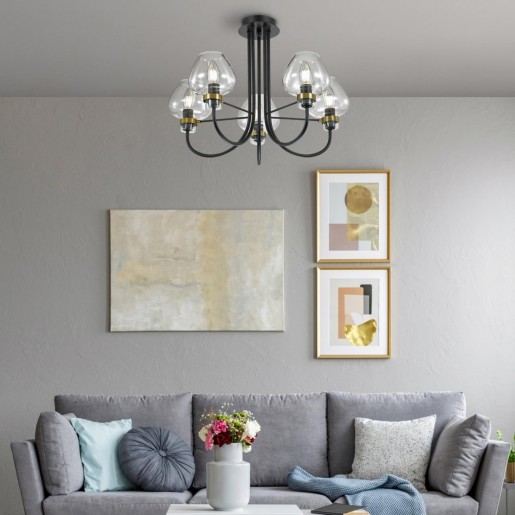 3708/5C LN18 137 чёрный Люстра потолочная E14 5*40W 220V ILONA