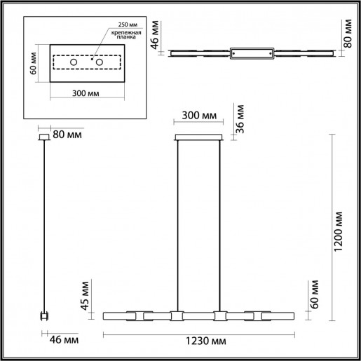 4991/40L L-VISION ODL23 381 черный/золотой/металл/акрил Люстра LED 40W 3000K FIERRO