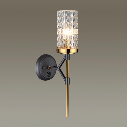 4225/1W MIDCENT ODL21 223 черн/золот/металл Настенный светильник IP20 1*E14 60W VITTORIA