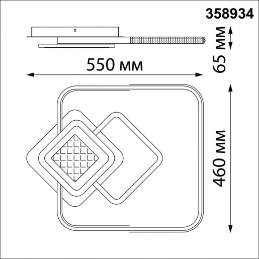 358934 OVER NT22 000 белый Светильник накладной светодиодный диммируемый (пульт ДУ в комплекте) IP20 LED 3000~6000К 54W 220V CALM