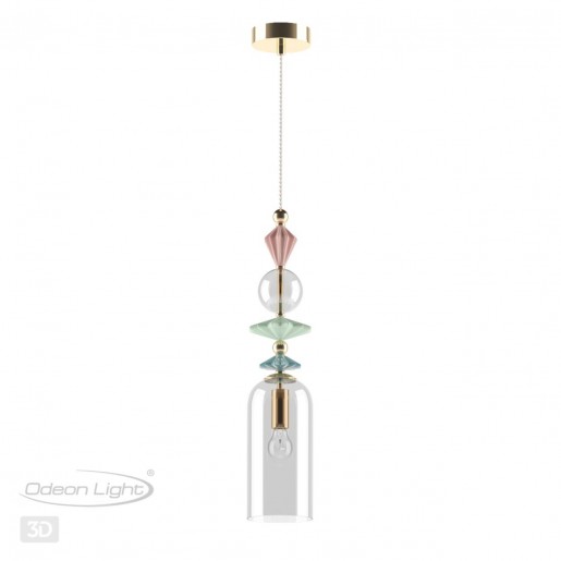 4855/1 CLASSIC ODL_EX22 31 золото/раноцветн./керамика/стекло Подвес E14 1*40W 4855/1 BIZET