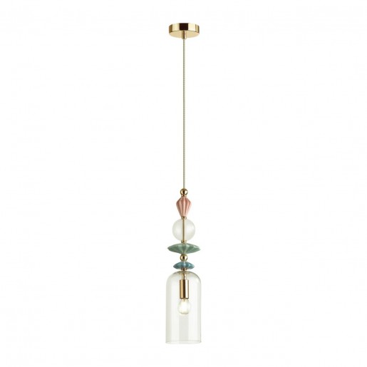 4855/1 CLASSIC ODL_EX22 31 золото/раноцветн./керамика/стекло Подвес E14 1*40W 4855/1 BIZET