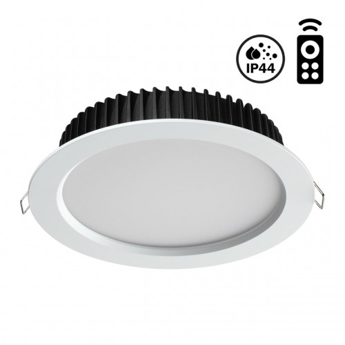 358310 NT19 000 белый Встраиваемый диммируемый св-к с пультом ДУ IP44 LED 3000-6500K 20W 85-265V DRU