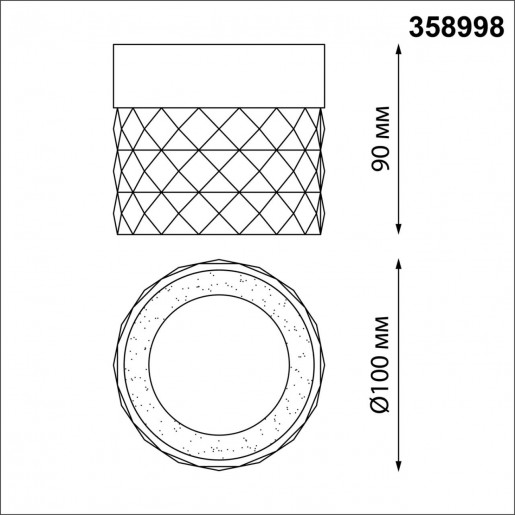 358998 OVER NT23 000 черный Светильник накладной светодиодный IP20 LED 4000K 10W 85-265V AURA