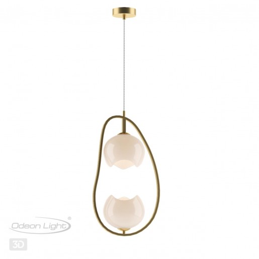 4873/2 MODERN ODL_EX22 49 золотой/белый/стекло Подвес E14 2*40W WATERLILY
