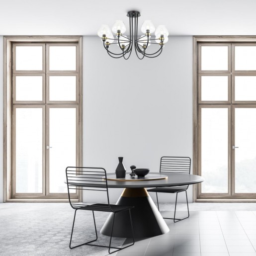 3708/8C LN18 137 чёрный Люстра потолочная E14 8*40W 220V ILONA