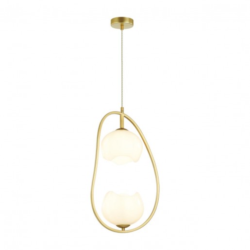 4873/2 MODERN ODL_EX22 49 золотой/белый/стекло Подвес E14 2*40W WATERLILY