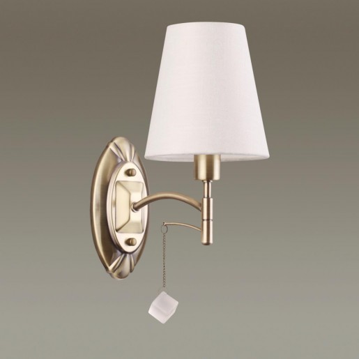 4469/1W LN20 226 античная латунь, белый Бра E14 1*40W 220V LEAH