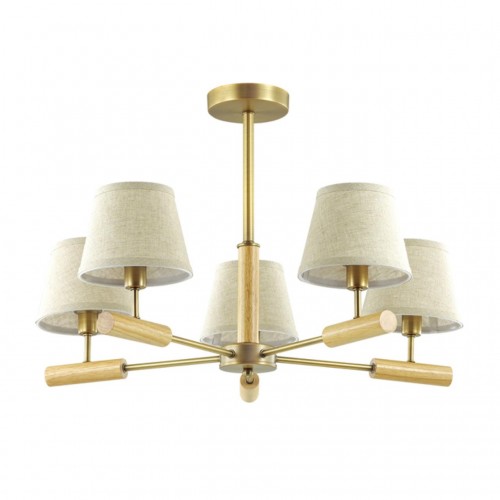 3703/5C LN18 100 античная бронза, дерево Люстра потолочная E14 5*40W 220V ROBIN