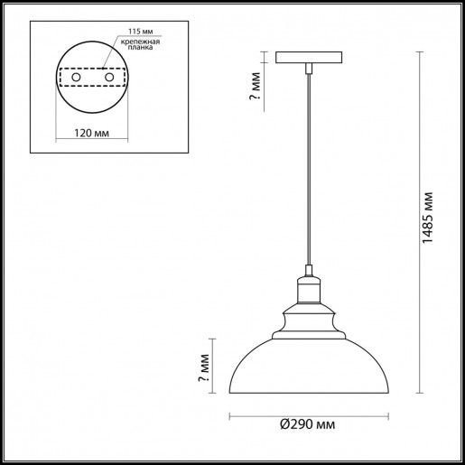 3676/1 LN18 266 античное серебро Подвес E27 60W 220V DARIO
