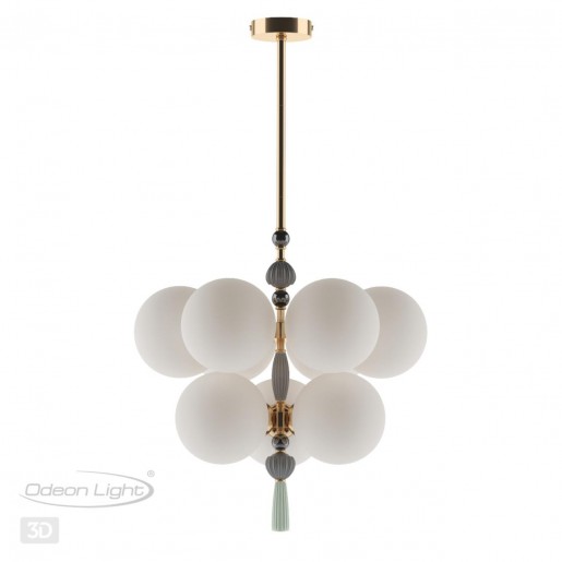 5405/9 MODERN ODL_EX23 35 золотой/серый/зеленый/белый матовый металл/керамика/стекло Люстра E14 9*40W PALLE