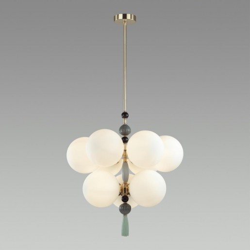 5405/9 MODERN ODL_EX23 35 золотой/серый/зеленый/белый матовый металл/керамика/стекло Люстра E14 9*40W PALLE