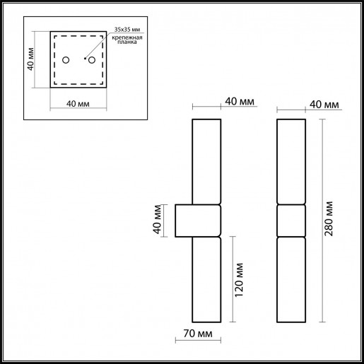 2136/2W ODL11 657 хром Бра IP44 G9 2*40W 220V WASS