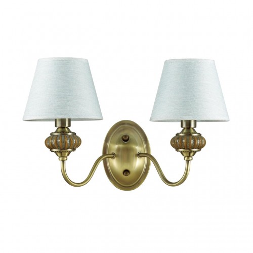 4430/2W LN20 222 античная бронза, голубой, керамический декор Бра E14 2*40W 220V MATILDA