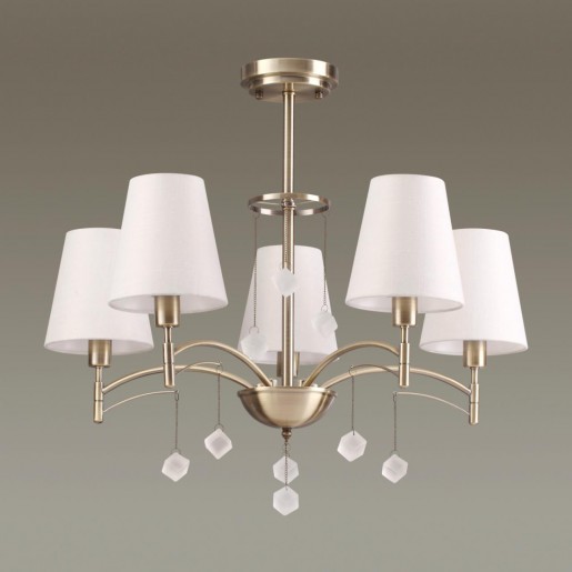 4469/5C LN20 226 античная латунь, белый Люстра потолочная E14 5*40W 220V LEAH