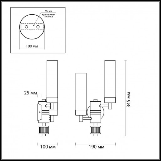 5275/2W CLASSI LN23 черный хром Бра E14 2*40W 220V KAMILLA