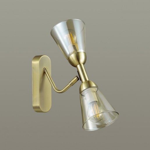 4428/2W LN20 150 античная латунь, стекло Бра E14 2*40W 220V GINGER