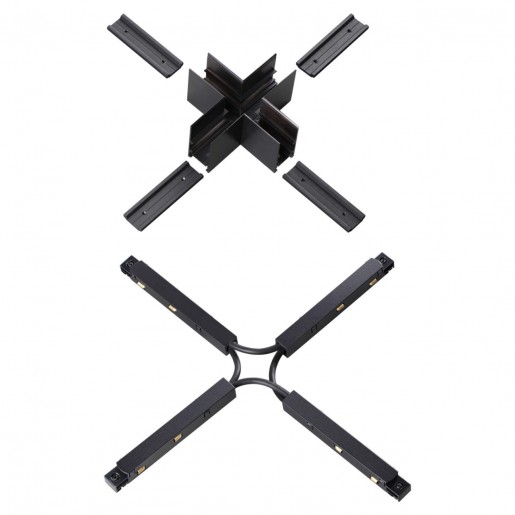 135128 SHINO NT21 033 черный Соединитель с токопроводом для шинопровода Х-образный IP20 48V FLUM