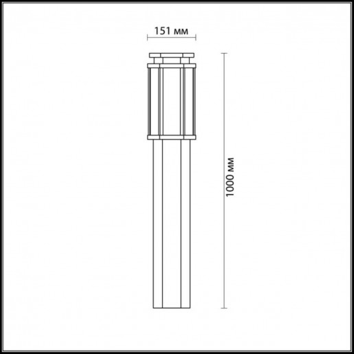 4048/1F ODL18 704 темно-серый/белый Уличный светильник, 100см IP44 E27 100W 220V GINO