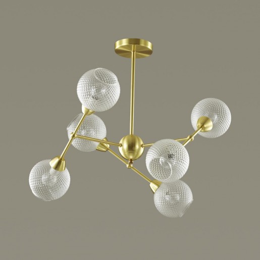 3752/6C LN19 048 матовое золото Люстра на штанге E14 6*40W 220V EVERLY