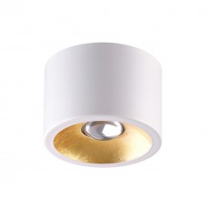 6668/1CL HIGHTECH ODL19 255 белый с золотым фольг-м Потолочной накладной светильник LED GU10 1*7W 220V GLASGOW (вместо 3877/1CL)