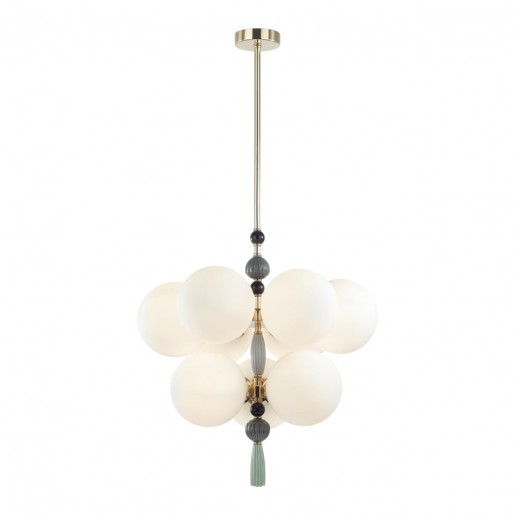 5405/9 MODERN ODL_EX23 35 золотой/серый/зеленый/белый матовый металл/керамика/стекло Люстра E14 9*40W PALLE