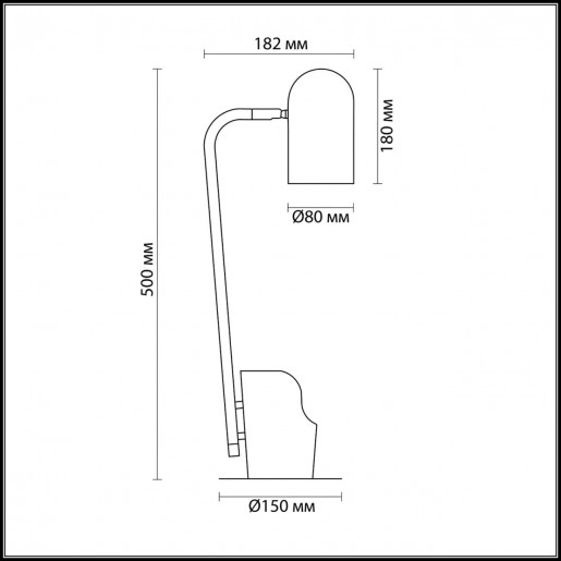 3688/1T LN18 273 матовый серый Настольная лампа E27 40W 220V EJEN