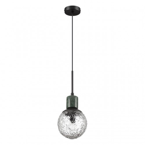 5026/1 MODERN ODL23 389 черный матовый/темно-зеленый/прозрачный металл/мрамор/стекло Подвес E14 1*40W GREENI