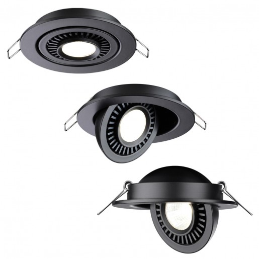 358816 SPOT NT21 210 черный Светильник встраиваемый светодиодный IP20 LED 9W 770Лм 4000K 220V GESSO