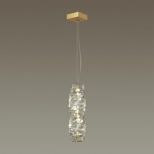 4999/10L HALL ODL23 433 золотой/прозрачный/металл/хрусталь Подвес LED 10W 4000K STRAZA