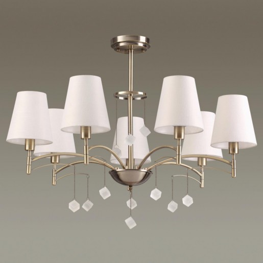 4469/7C LN20 226 античная латунь, белый Люстра потолочная E14 7*40W 220V LEAH