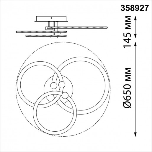 358927 OVER NT22 000 белый Светильник накладной светодиодный IP20 LED 45W 220V CALM