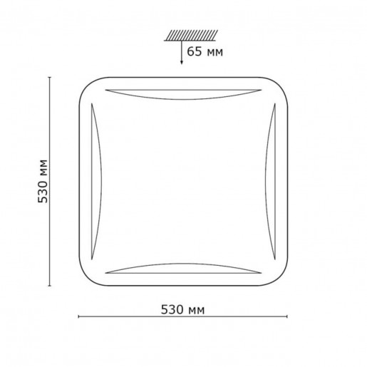 2055/EL SN 081 св-к KRONA пластик LED 72Вт 3000-6000K 530х530 IP43 пульт ДУ
