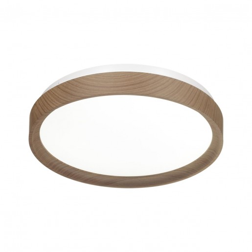 7603/EL PALE SN 018 Светильник пластик/белый/светл.коричневый под дерево LED 72Вт с ДУ 3000-6000К D490 IP43 пульт ДУ WOODI